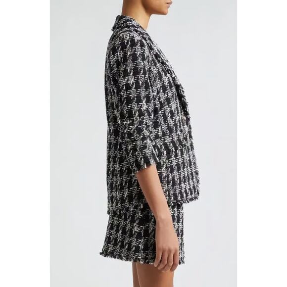 NWT Cinq à Sept Women's Black Ivory Khloe Bouclé Tweed Blazer Coat Size‎ 8 - Picture 4 of 14